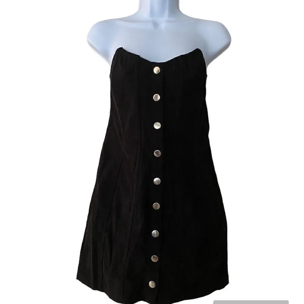 NWT Urban Outfitter Strapless Ribbed Corduroy Mini Dress